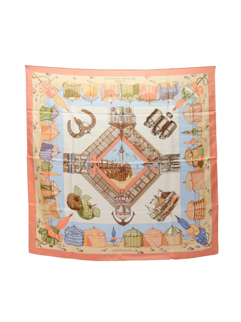 Hermes Scarf Carre 90 Charmes Des Plages Normandes Silk